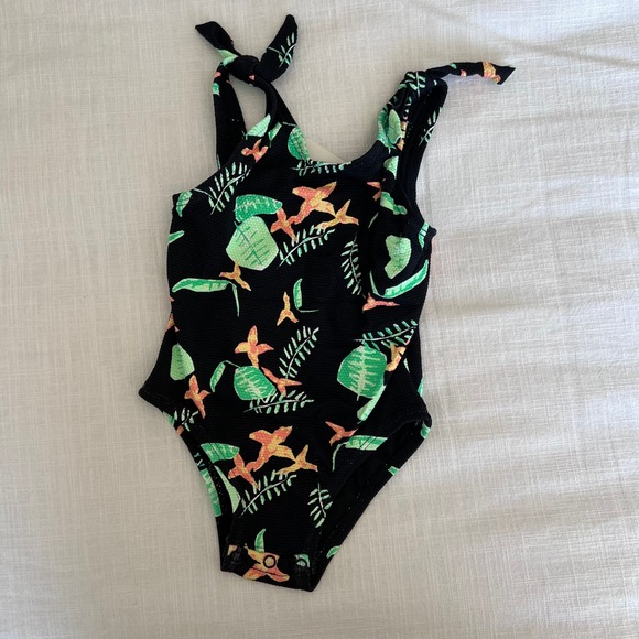 Snapper Rock Swimsuit UPF 50+ Sustainable One Piece Tie Strap 12-18 Months‎ - Picture 1 of 6